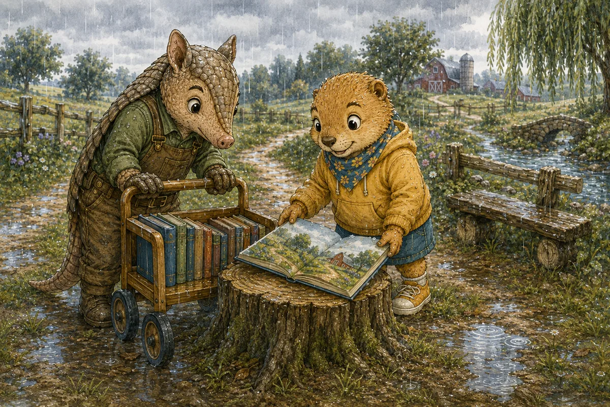 Title illustration for Doodle Library Cart Roll